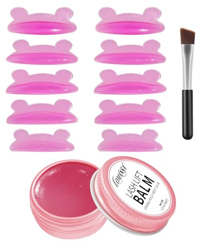 Lomansa Colla Laminazione Ciglia, Bigodini Laminazione Ciglia, Lash Lift Colla, Cuscinetti per il Sollevamento delle Ciglia Facili da Rimuovere, Riutilizzabili e Autoadesivi per Uso in Salone(Rosa)