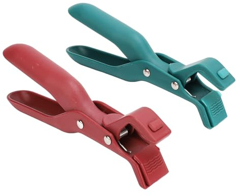 Pinces de Préhension Anti-brûlure pour Assiettes, Lot de 2 Pinces de Support avec Poignée en Plastique, pour Déplacer les Bols Chauds, les Assiettes, les Poêles avec des Aliments