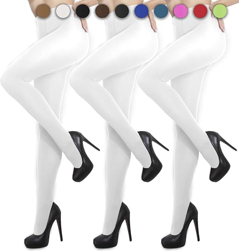 sesto senso Confezione Da 3 Collant Donna Bianco Colorati 50 DEN Opachi In Microfibr 3 M