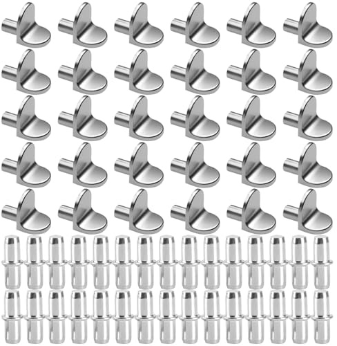 CATOR 60 Pezzi 2 Stili Reggimensola, reggi mensola, Supporti per Mensole, Perni per Mensole, Reggi Mensola Armadio, Reggi Mensole, Reggi Mensola, Supporti Mensole per Armadi, Scaffali, Vetrine