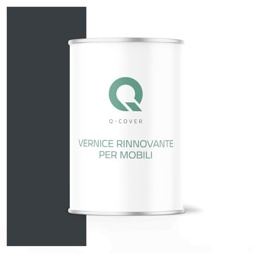 Q-COVER Vernice per mobili lucida, colore: Grigio antracite RAL 7016, 1 L, colore legno per interni | coprente, a base d'acqua, antigraffio, per cucine, armadi, tavoli, giardino