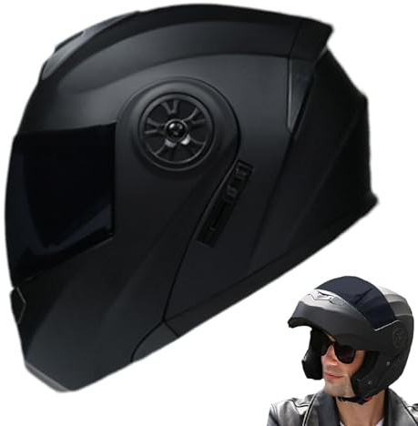Cascos de Moto para Hombre,Cascos de Moto integrales - Sun Shield Bike Racing con Doble Visera - de antivaho Ropa de integrales de