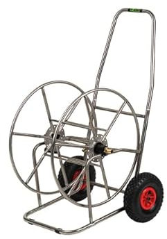 Ratioparts 88-5200 - Carrello avvolgitubo in acciaio INOX con pneumatici