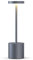 Tischlampe Kabellos, Eingebaut 5000 mAh Batterie mit 2 Beleuchtungsmodi Dimmbar Tischlampe Akku, Aluminium LED Tischleuchte, für Restaurant, Terrasse, Indoor & Outdoor (Grau)