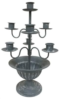 CHEMIN DE CAMPAGNE Bougeoir 7 Branches en métal Gris Ø.21 x 32 cm
