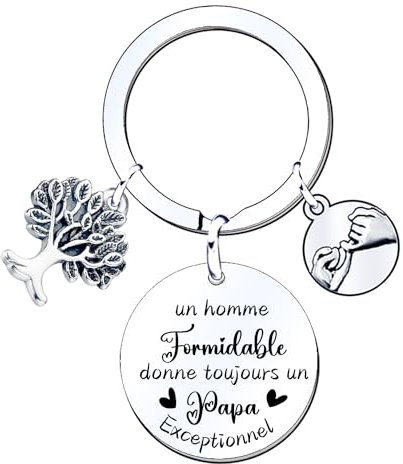 MNBVBV - Porte-clés papa exceptionnel - cadeau fête des pères et fête grands pères - annonce grossesse et naissance - porte clefs personnalisé - cadeau papa anniversaire Noël naissance papa clés (1)