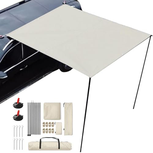 Campervan Awning | Car Awning Camping Tent | Car Tent Camping Sun Canopy Anti-UV Tailgate Awning Tent Car Waterproof Van Awning Car Boot Tent SUV for Cam-per Van, Motorhome or Caravans