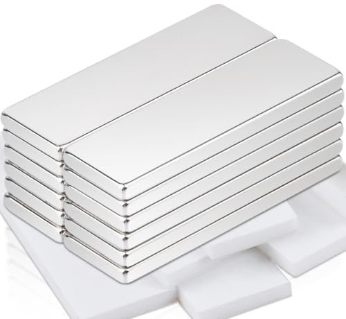 Magnete Stark, 30x10x2 mm 12 Stück Neodym Magnete Extra Stark, Magneten für Magnettafel, Starker Magnet Rechteckig für Küchenschrank, Whiteboard Magnet Magnetplatten mit Selbstklebender Rückseite