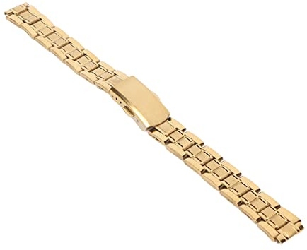 Klockband i rostfritt stål Quick Release Dubbellås Spänne Byte av metall klockarmband för män Dam Guld 20 mm, Premium 304 stål, Justerbar Design, Säkert hopfällbart spänne, (16 mm)