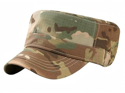 Ardorion Gorra militar de camuflaje para hombre, de algodón, gorra militar, gorra deslizante, gorra plana, gorra de béisbol, gorra de camuflaje, sombrero deportivo militar, a, Talla única
