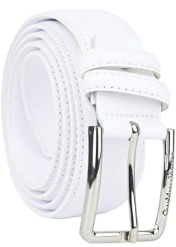 GianMarcoVenturi Cintura In Vera Pelle, Unisex per Uomo e Donna, Made In Italy, Accorciabile, 3,5 cm, Con Scatola
