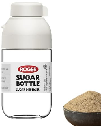 Espolvoreador de pimienta, 250 ml Sal con función de dosificación, botella de especias transparente con taza medidora para la gestión del polvo en el hogar despensa restaurante