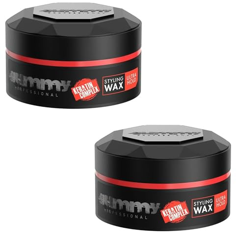 Gummy Professional Hair Styling Wax 2 Pack (2 x 150 ml) – Ultra Hold Keratin Complex, Strong Long-Lasting Hold, Non-Greasy Finish, for Men & Women
