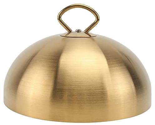 FUNNETOYU Cubierta De Bistec De Acero Inoxidable Con Mango Ergonomico Protector De Cúpula Anti-Salpicaduras Para Cocina Barbacoa 8.85X8.85X4.33In