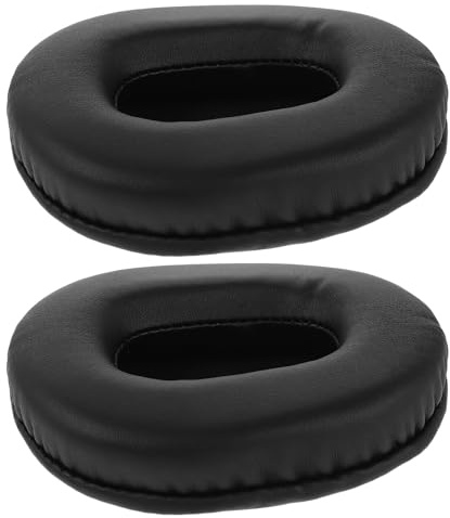 MOLUCKFU Lot de 2 Coussinets de Rechange Ovales en Mousse pour Écouteurs, Housses Antibruit Universelles 100X80 MM, Cache-Poussière Noir, Remplacement Coussinets pour Casque Audio