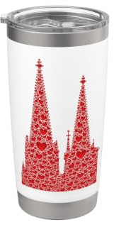 Catedral de Colonia Corazón Köln Amante Skyline I Love Vaso térmico de acero inoxidable de doble pared
