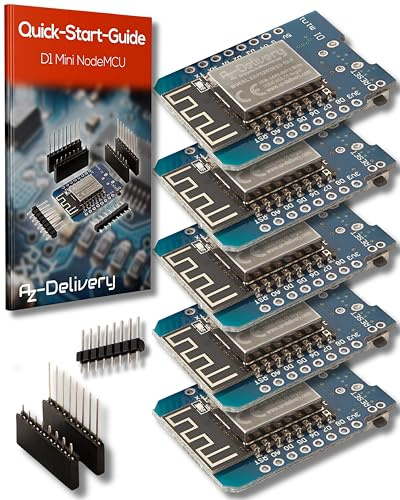 AZDelivery 3 x D1 Mini NodeMcu mit ESP8266-12F WLAN Module CH340G Lua kompatibel mit Arduino inklusive E-Book!