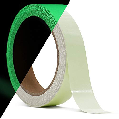 Luminoso Nastro Adesivo 10m x 25mm, Verde Fluorescente Nastro, Nastro Bagliore Nel Buio, Nastro Sicurezza Autoadesivo Impermeabile per Scale, Pareti, Gradini e Cartello di Uscita
