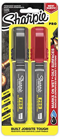 Sharpie PRO Permanent Marker, Medium, Chisel Tip, Assorted Colors, Black and Red 2-Count (2018333)