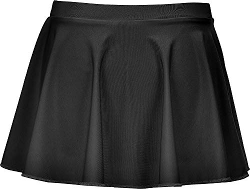 Hi-Co Girls Kids Circular Dance Skirt Ballet Skating Tap Jazz Gymnastics Black 11-13 Years