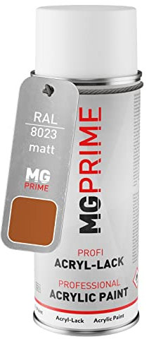 MG PRIME RAL 8023 Brun orangé/Orange brown Bombe aérosol 400 ml mat séchage rapide