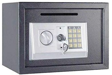 Coffre-fort mural avec serrure électronique à combinaison et clé - Mini coffre-fort avec code - En acier solide et résistant