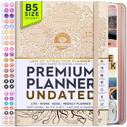 Planer Gesetz der Anziehung, Wochenplaner zur Steigerung von Produktivität und Glück, Wochenplaner, Organizer und Tagebuch (in englischer Sprache)