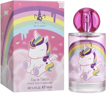Eau My Unicorn Profumo per bambini: profumo per ragazze in una bella bottiglia di vetro e motivo unicorno (100 ml)