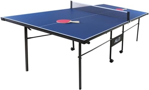 HLC Table de Tennis de Table Junior 7FT, Table de Ping Pong Pliable avec Set de Filet Assemblage Rapide Bleu 206 * 114,5 * 76CM