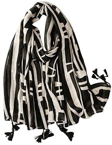 FAIRYGATE Tuch Damen Schal xxl Halstücher Lässig Leichte Mode Stilvolle Große Schwarz Schals & Tücher für Damen Frühling Sommer Herbst Winter 7017