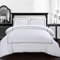 AR Ware Double Duvet Cover Set - Soft Luxury Bratta Stitch Embroidered Microfiber Duvet Sets with 2 Pillowcases - Non Iron Bedding Hotel Quality Quilt Cover (White)