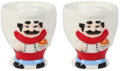 Egg Cup Soft Boiled Egg Holder - Set of 2 - Chef Theme