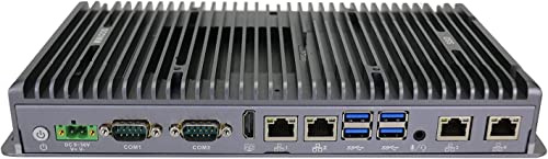 Partaker Industriell dator, fläktlös mini PC, IPC, Intel Celeron 4205U, Windows 11 eller Linux Ubuntu, TPM2.0, AES-NI, 9-36V, Watchdog, WOL, 4G stöds, 4 LAN, 4 COM, INGEN RAM, INGEN förvaring, INGET system