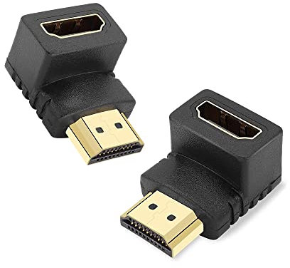 YAODHAOD Adaptateur HDMI de 90 degrés mâle et Femelle, 2 Ensembles de convertisseurs d'angle Ascendant de 90 degrés et 270 degrés 3D et 4K HDMI L - Flat expanders pour la télévision Murale