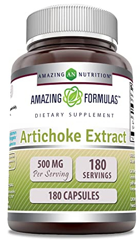 Amazing Formulas Artichoke Extract Supplement | 500 Mg | 180 Capsules | Cynara Scolymus Leaf | Non-GMO | Gluten Free | Made in USA