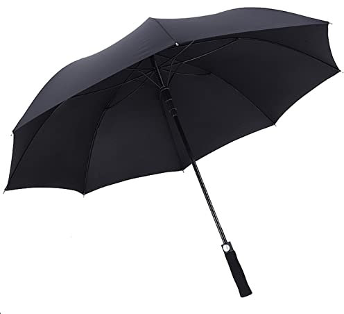 REOTEL Golf Regenschirm,Heavy Duty Umbrella 52in,Reinforced Wind und Regensturm-Resistant Men'S Business Umbrella Long Handle Sturdy Walking Cane,Schwarz