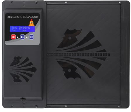 Black Automatic Chicken Coop Door Opener with Timer - USB Horizontal Opening