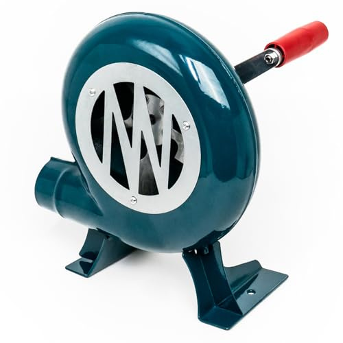 QingYJ Air Blower, 200W Fire Blower With Hand Crank, Heat Up Coal Forges or Charcoal Grills, Fan for Barbecue/Hiking, As Is Shown, MJZ-HB4-UNR127