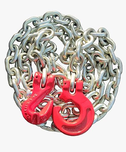 Forstkette Rückekette Chokerkette 8mm 4000daN Forsthaken Verkürzungshaken Gütekl.:8 verzinkte Kette nach EN818-2 hochfest und geprüft (2m)