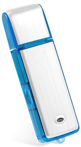 Helterfolg Registratore vocale digitale 8GB, registratore vocale ad attivazione vocale con riduzione del rumore, registratore digitale ricaricabile tramite USB per conferenze e riunioni (Blu)