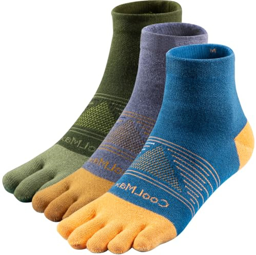 OrrinSports Calcetines de dedos para hombres y mujeres calcetines para correr Coolmax calcetines tobilleros transpirables