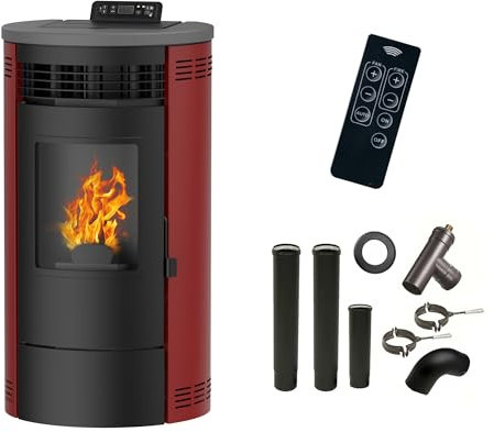 Poêle à granulés Air Flavia 15 kW Bordeaux Sannover + Kit Raccordement Fumisterie