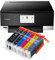 IC-Office TS8350a Farbtintenstrahl-Multifunktionsgerät All-in-One 3-in-1 (Drucker, Scanner, Kopierer, CD-Druck, USB, WLAN, Apple AirPrint, SD-Karte) Schwarz + 6 XXL Tintenpatronen