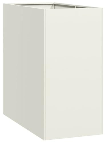 vidaXL Pflanzgefäß Weiß 40x80x80 cm Stahl, Pflanzschale, Garten-Garten-Pflanzkübel, Outdoor-Pflanzgefäß, Hochbeet, Pflanzgefäß, Blumenkasten