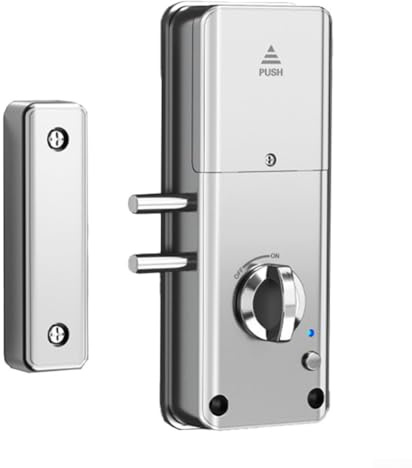 Aprilsunnyzone Cerradura electrónica de puerta digital inteligente sistema de seguridad con aplicación móvil, lector de tarjetas de control remoto para puertas interiores de madera (plata)