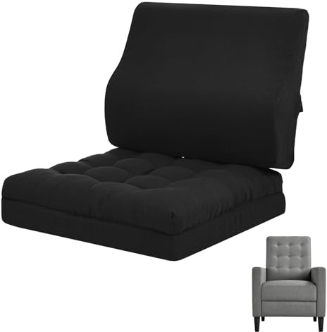 GOFORIT Cojín de asiento con juego de cojín para la espalda, elevación de asiento para personas mayores, cojín de espuma de memoria de dos capas, cojín lumbar ergonómico para sillón, sofá, tumbona