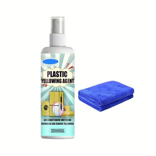 Plastic yellowing remover spray, quick and effective, safe environmentally friendly formula, removes yellowing, nicotine and stains for electrical appliances, furniture, white PVC surfaces (1 piece