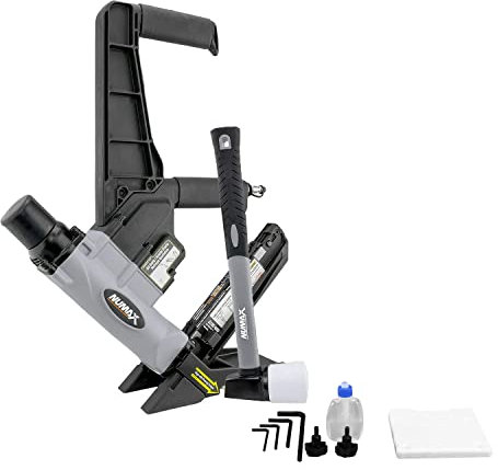 NuMax S50LSDH - Grapadora neumática 2 en 1 calibre 15.5 y calibre 16 de 2 pulgadas de doble mango