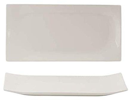 summa- Fuente Rectangular Cerámica 36x16CM, 6 unidades, vajilla de porcelana blanca, alta resistencia, acabado esmaltado, Colección Noubon