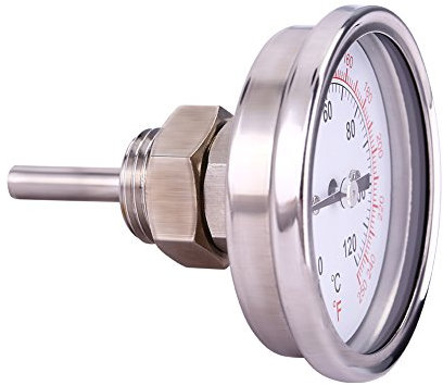 Thermomètre de barbecue,0-120 Thermomètre De Fumoir En Acier Inoxydable Pour Barbecue, Moniteur De Testeur De Température Avec Filetage Et écrou à Oreilles
